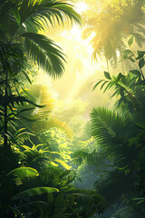 Sunlight on tropical forest