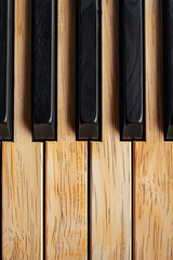 closeup of piano keys
