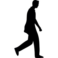 People silhouette of men and women, people silhouette walking, city people set