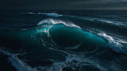 Raging waves wash the shore - obrazy, fototapety, plakaty