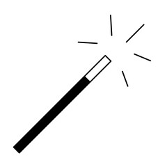 black magic wand icon isolated on white background
