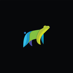 bear modern technology abstract logo design


