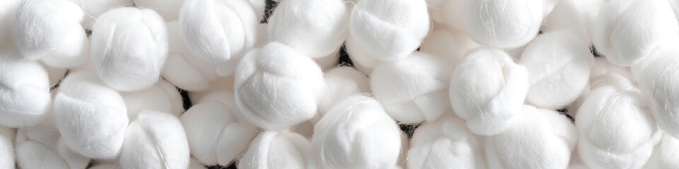 Fototapeta na wymiar A tight cluster of white cotton balls illustrates softness and purity, background, wallpaper, banner