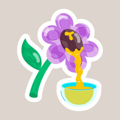Flat Style Honey Stickers