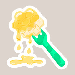Flat Style Honey Stickers
