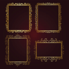 Vector luxury decorative golden vintage frames and borders. retro ornamental frame art and flower isolated floral background

