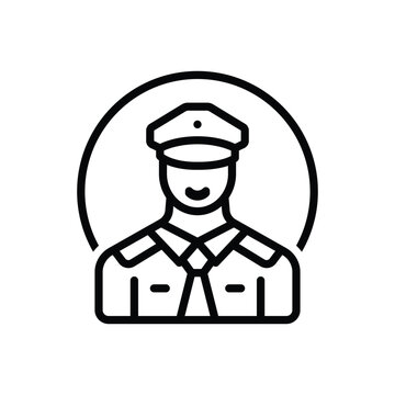 recommend clip art: Black line icon for pilot