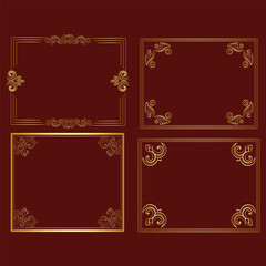 Vector luxury decorative golden vintage frames and borders. retro ornamental frame art and flower isolated floral background

