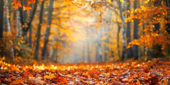 Beautiful photo of fall forest background 