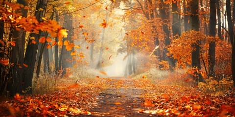Beautiful photo of fall forest background