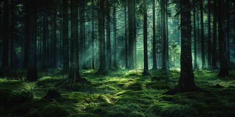 A photography of dark forest background