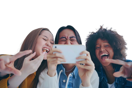 Group of Women Taking a Picture With a Cell Phone