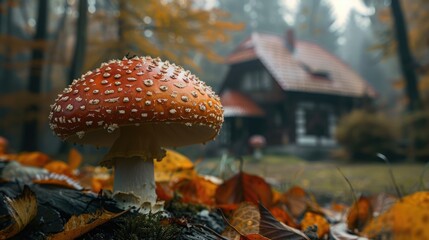Fly agaric mushrooms. Poisonous mushrooms.