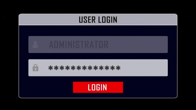 PAGE BLOCKED Glitch Text and User Login Interface on Alpha Channel
