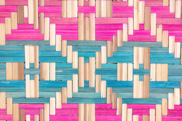 Bamboo wicker handmade fan weave background.