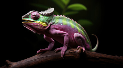 Beautiful of chameleon panther, chameleon panther on branch, chameleon panther closeup.