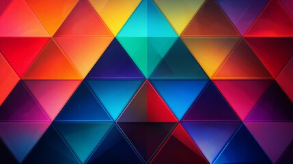 colorful geomatric triangle on one side of background