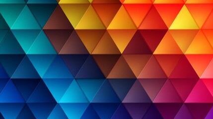 colorful geomatric triangle on one side of background - obrazy, fototapety, plakaty