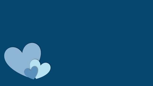 Father's Day animated background illustration with blue heart loves animation