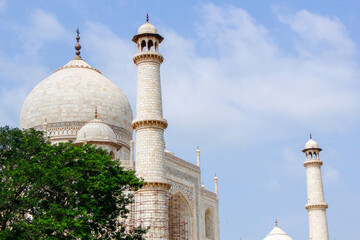 Taj Mahal, view from the Yamuna river. Agra, India
