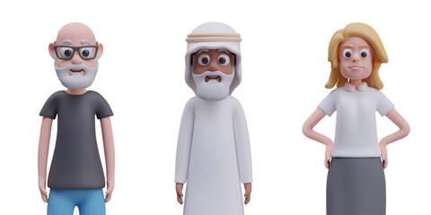 Realistic adult people, isolated vector characters closeup. Woman, men