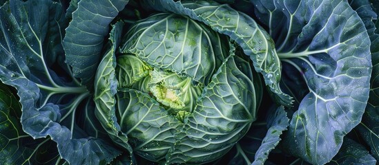 Obraz premium Detailed view of cabbage