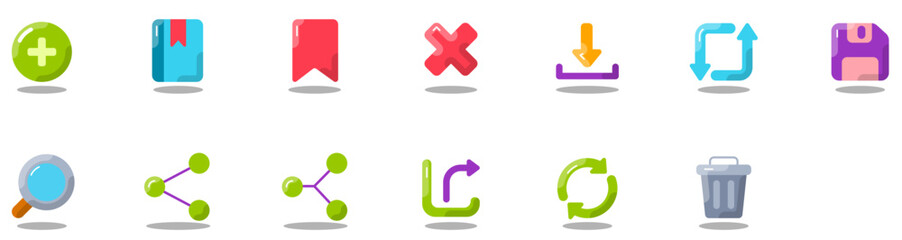 Fototapeta premium Set of Common Actions icons