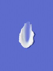 Face or body white cream, smear on colorful background
