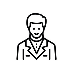 Black line icon for manager