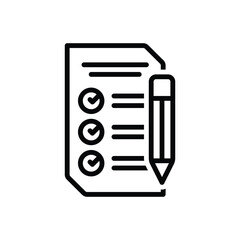 Fototapeta premium Black line icon for task