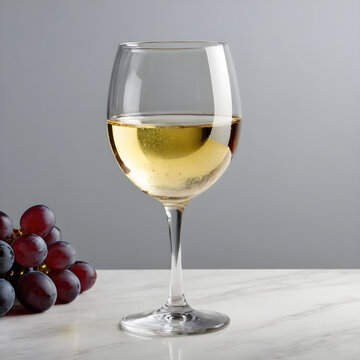 a glass of wine on a light white background . the text space. copy space