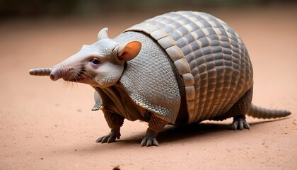 An Armadillo With Its Nose Twitching As It Sniffs - obrazy, fototapety, plakaty