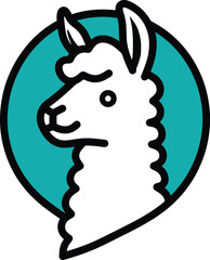 Llama cartoon logo