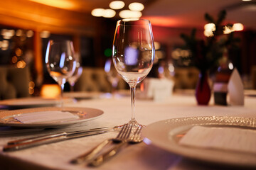 table setting at restaurant