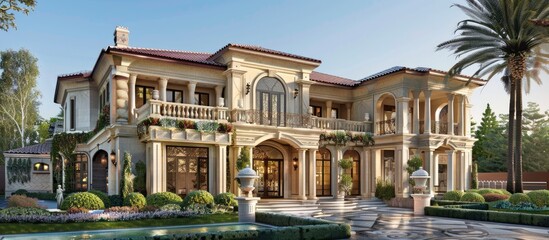 Fototapeta premium Luxurious home outdoor appearance