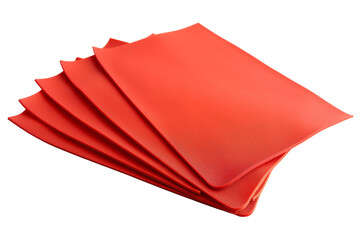 Stack of Red Paper on White Background