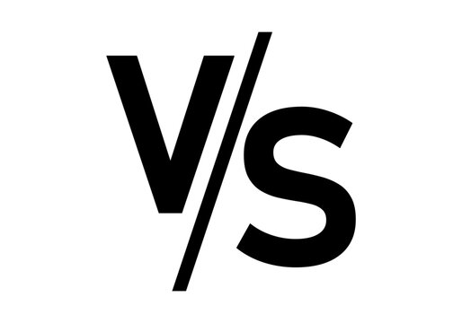 Icono negro de versus en fondo blanco.