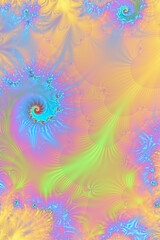 Fractal Luxury, rich business background, colorful technologic and futuristic wallpaper, 3D rendering, 3D illustration