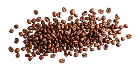 Coffee beans on white background