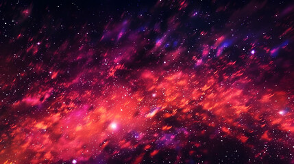 Digital fuchsia nebula starry sky abstract graphic poster web page PPT background - obrazy, fototapety, plakaty
