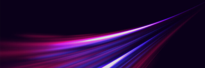 Modern abstract high speed light glare effect. Futuristic technology of dynamic movement and speed.