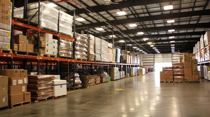 Large warehouse with tiered storage
