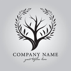 Branch plant logo company icon symbol vector image on the white background