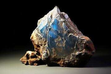 Ashburtonite is a rare precious natural stone on a black background. AI generated. Header banner mockup with space.