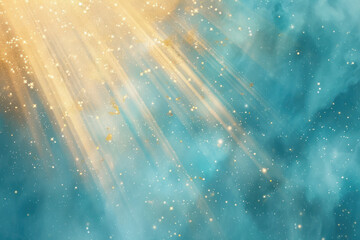 Blue and Yellow Background With Stars - obrazy, fototapety, plakaty