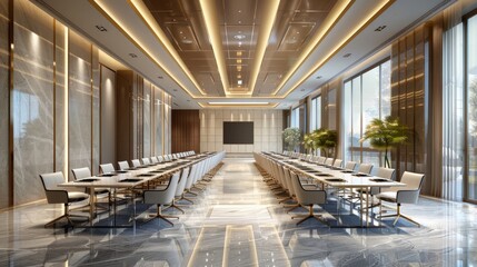 Conference hall. Collection. Meeting room. Presentation room. Modern big hall - Powered by Adobe