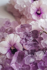Close Up of Flower Surrounded by Crystals