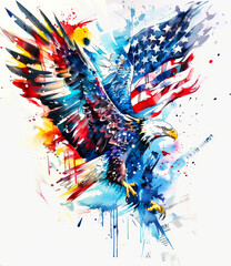 design for tshirt, patriotic themes, veterans day, 4th July - obrazy, fototapety, plakaty