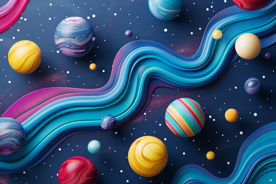 Colorful planets for background