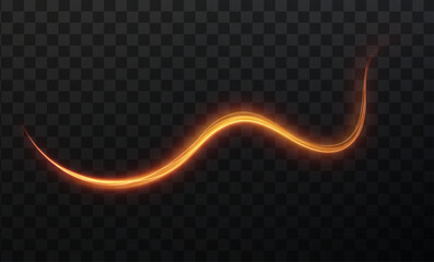 Luminous gold podium lines png of speed. Light glowing effect png. Abstract motion lines. Light trail wave, fire path trace line, car lights, optic fiber and incandescence curve twirl - obrazy, fototapety, plakaty